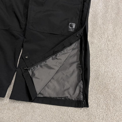 Carhartt baggy waterproof trousers y2k black Wide leg mesh lined technical breathable rain pants