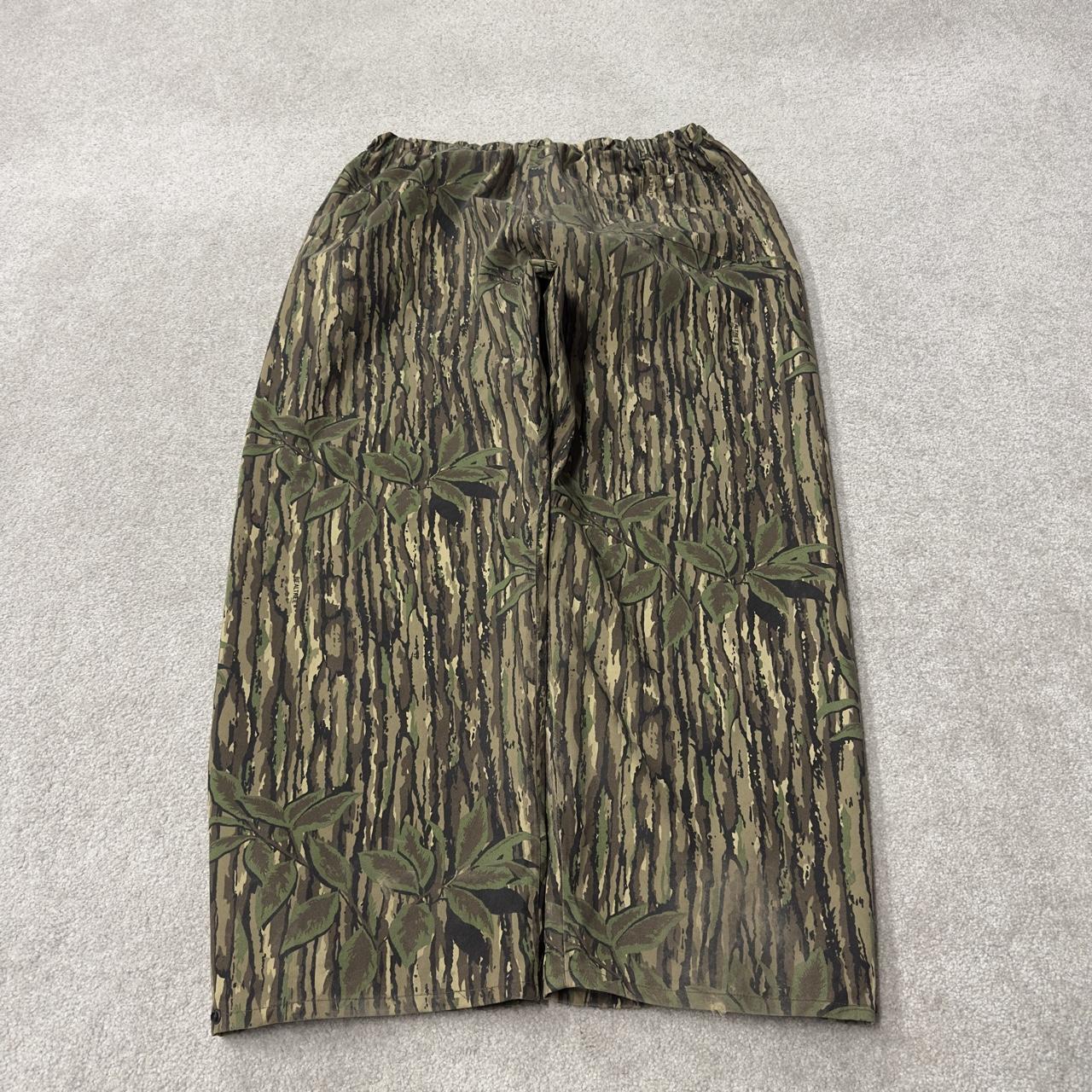 Vintage goretex waterproof baggy pants y2k khaki Cabelas Realtree camo wide leg adjustable trousers