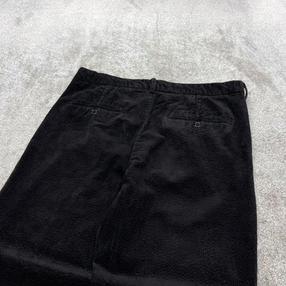 Y2K  pleated jumbo corduroy pants black H&M Wide wale chunky cord trousers