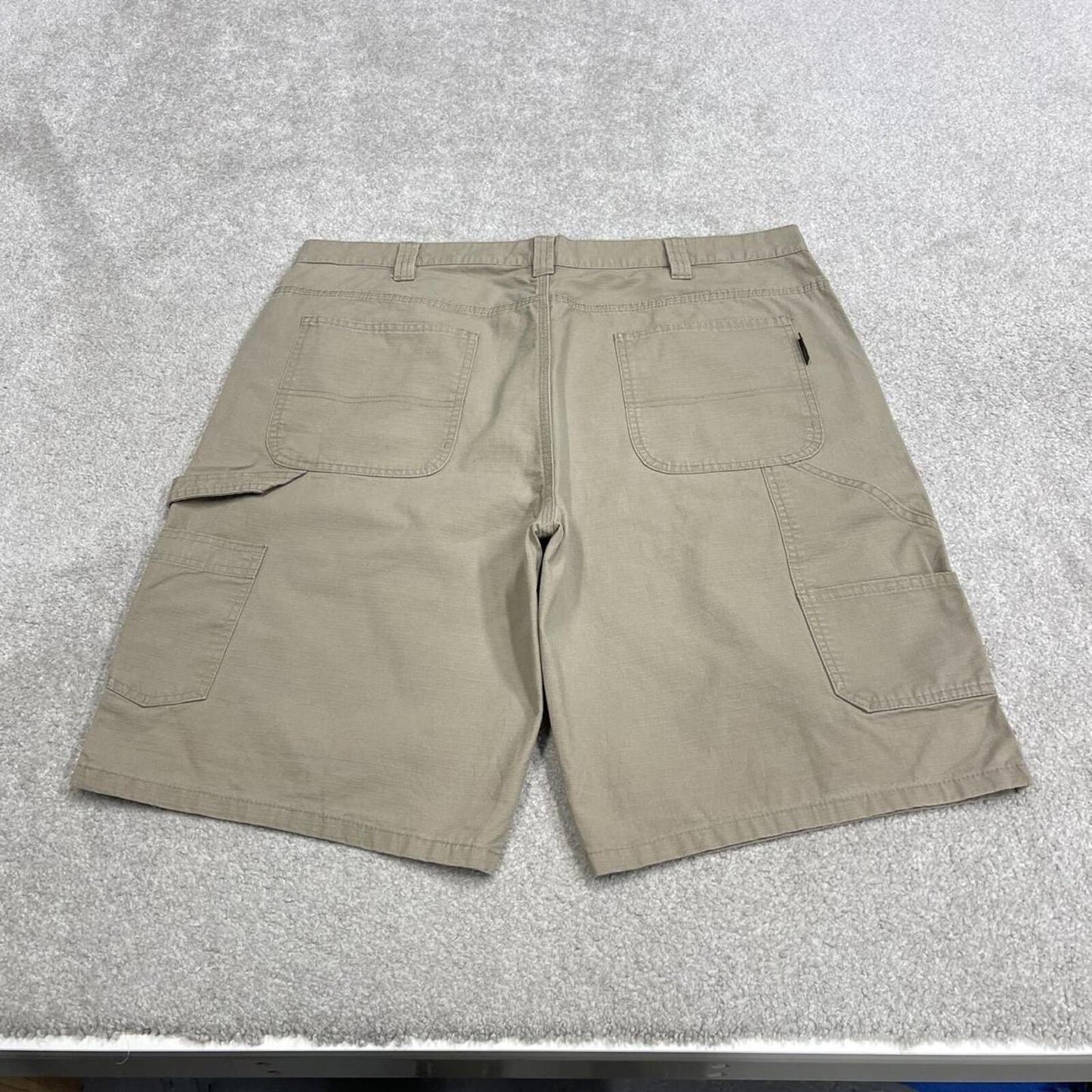 Baggy canvas cargo shorts carpenter khaki Wolverine skater style work shorts summer