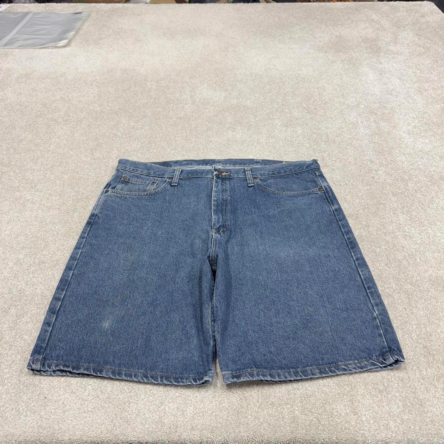 Y2k baggy Wrangler shorts skater style blue Denim loose leg summer festival jorts