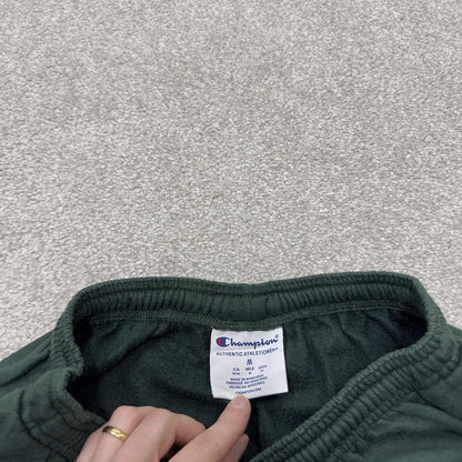 Green Y2K Champion joggers loose leg cuffed Loose casual 2000s style jogging bottoms