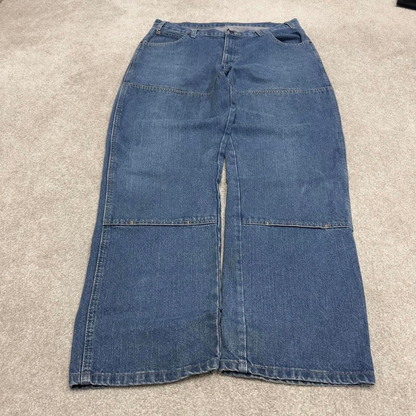 Dickies double knee carpenter jeans W36L32 baggy blue denim cargo skater style jeans