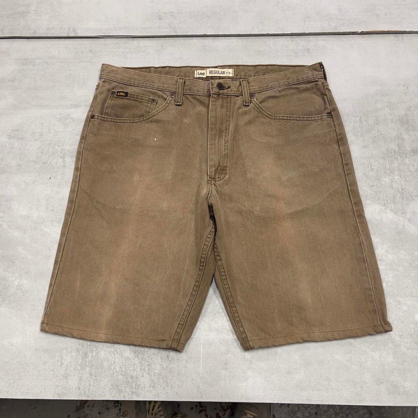 Vintage khaki brown Lee jorts W38