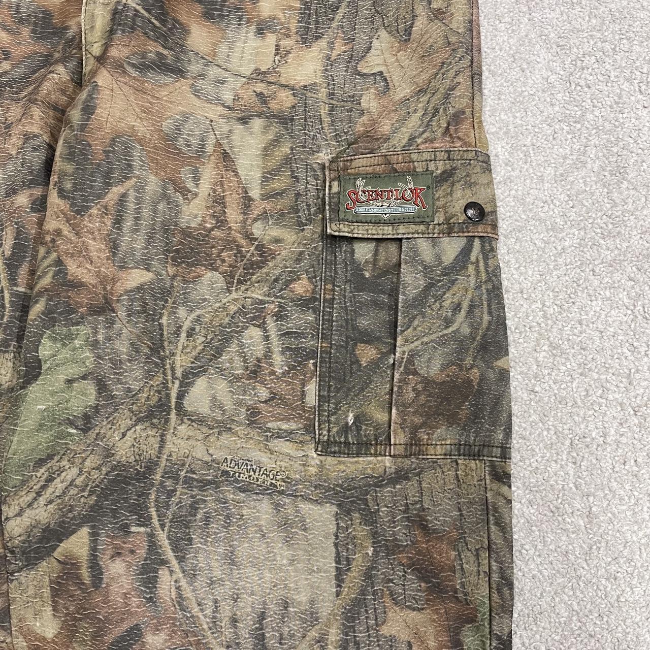 Baggy camo cargo trousers wide leg Y2K khaki Scent Lok loose fit Advantage camouflage