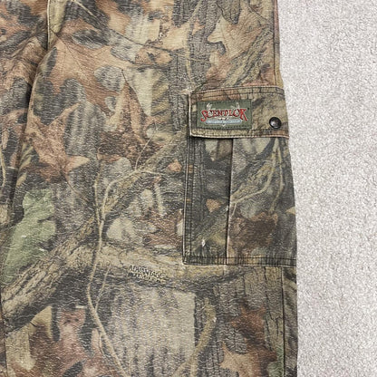 Baggy camo cargo trousers wide leg Y2K khaki Scent Lok loose fit Advantage camouflage
