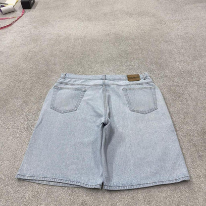 Vintage baggy BOSS denim shorts blue Loose leg skater style embroidered summer festival shorts