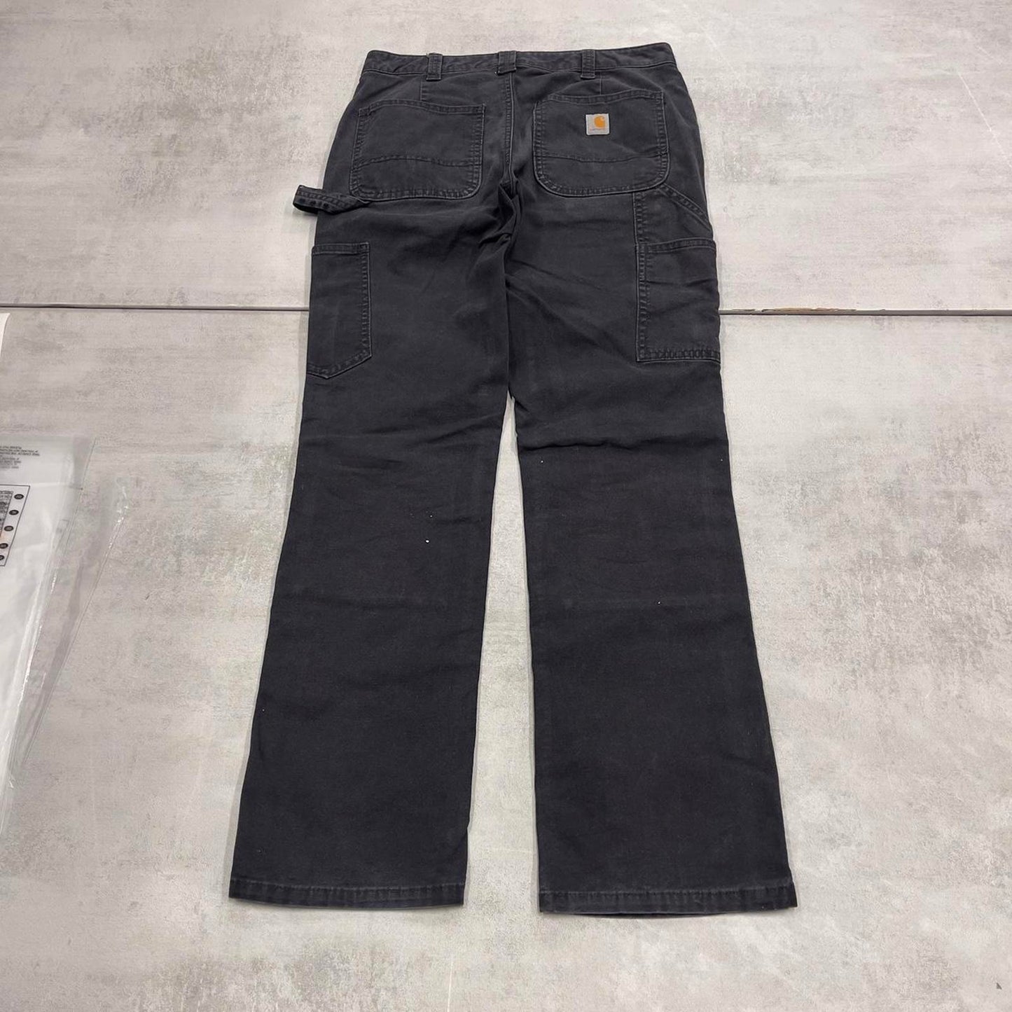 Black Carhartt double knee carpenter pants size 4 W30L30 utility cargo
