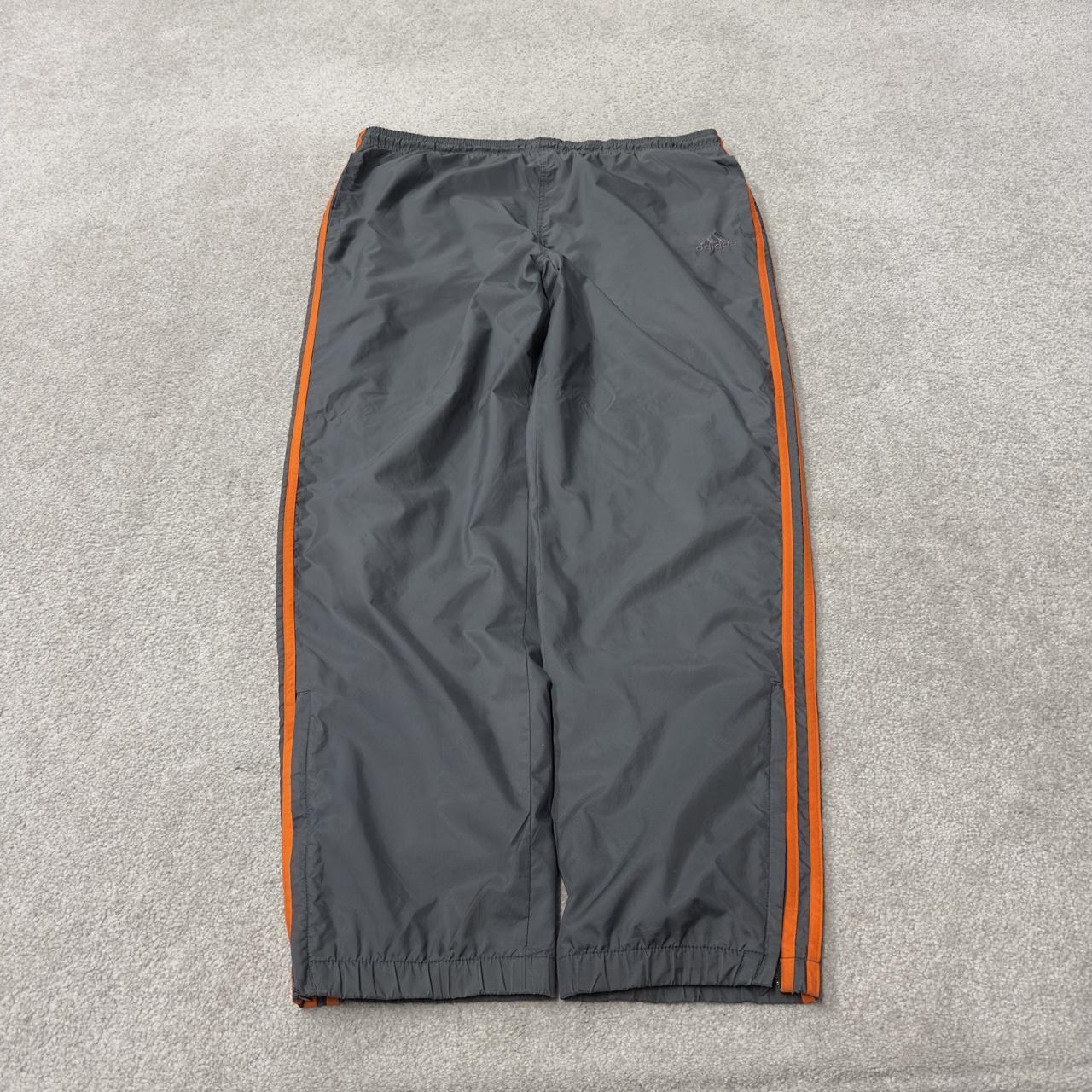 Y2K Adidas tracksuit bottoms grey Large floaty leg Embroidered side stripe track pants