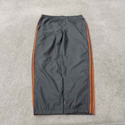 Y2K Adidas tracksuit bottoms grey Large floaty leg Embroidered side stripe track pants