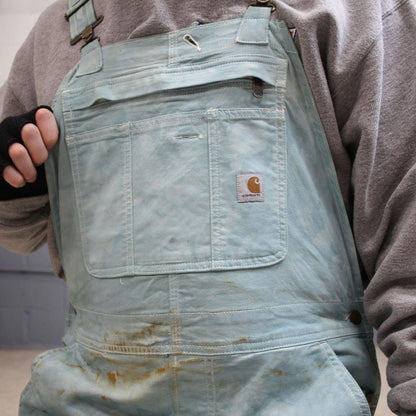 Vintage Carhartt dungarees women’s medium 8/10 bleached blue overalls utility worker festival