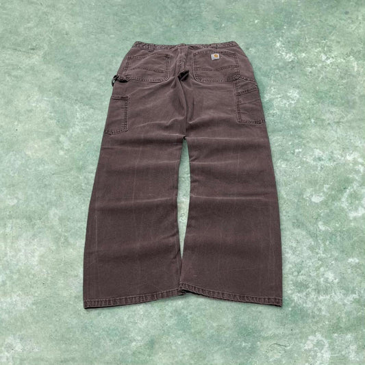 Vintage y2k Carhartt double knee carpenter pants brown Women's original fit cargo work trousers