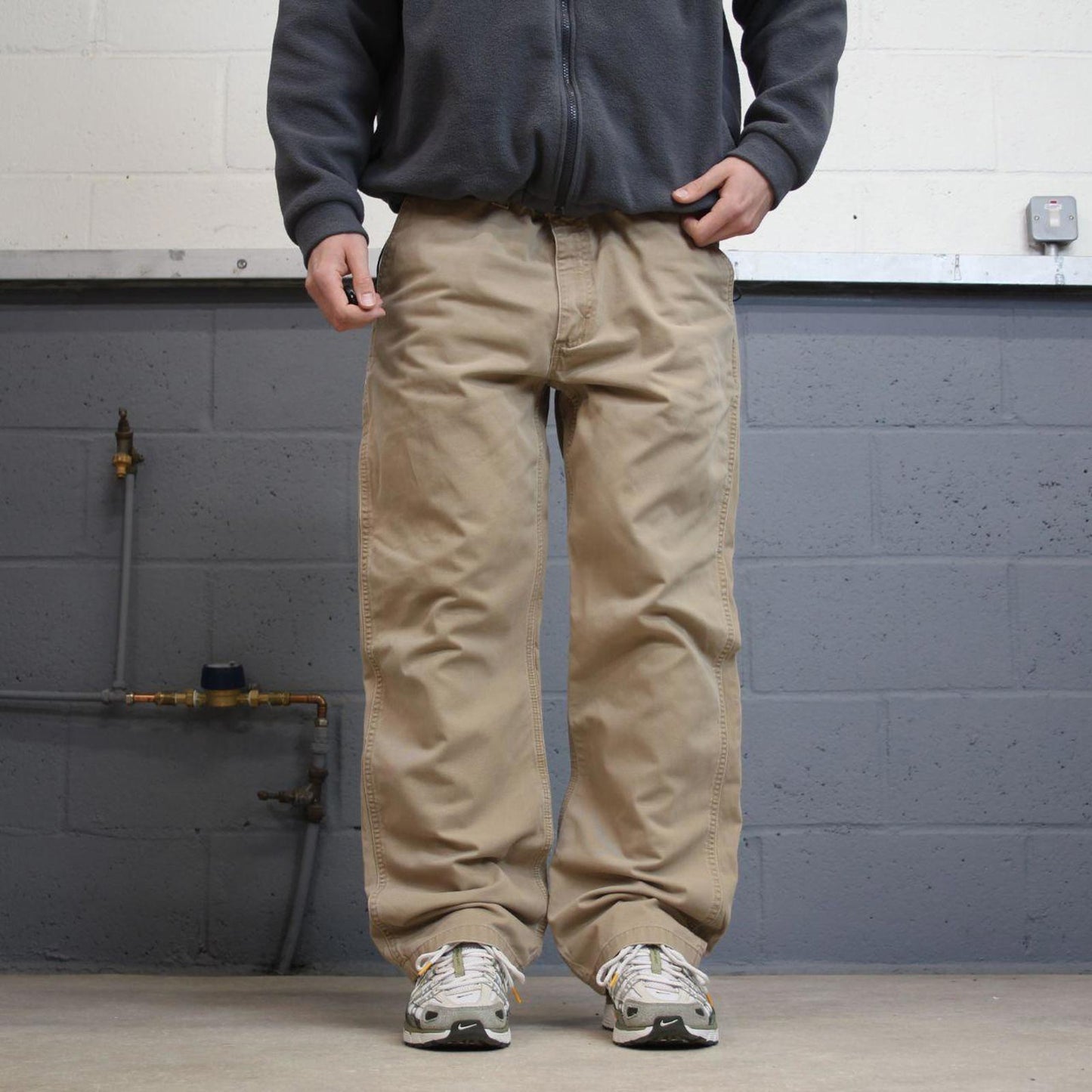 Y2K Carhartt carpenter pants khaki Loose skate style workwear cargo pants