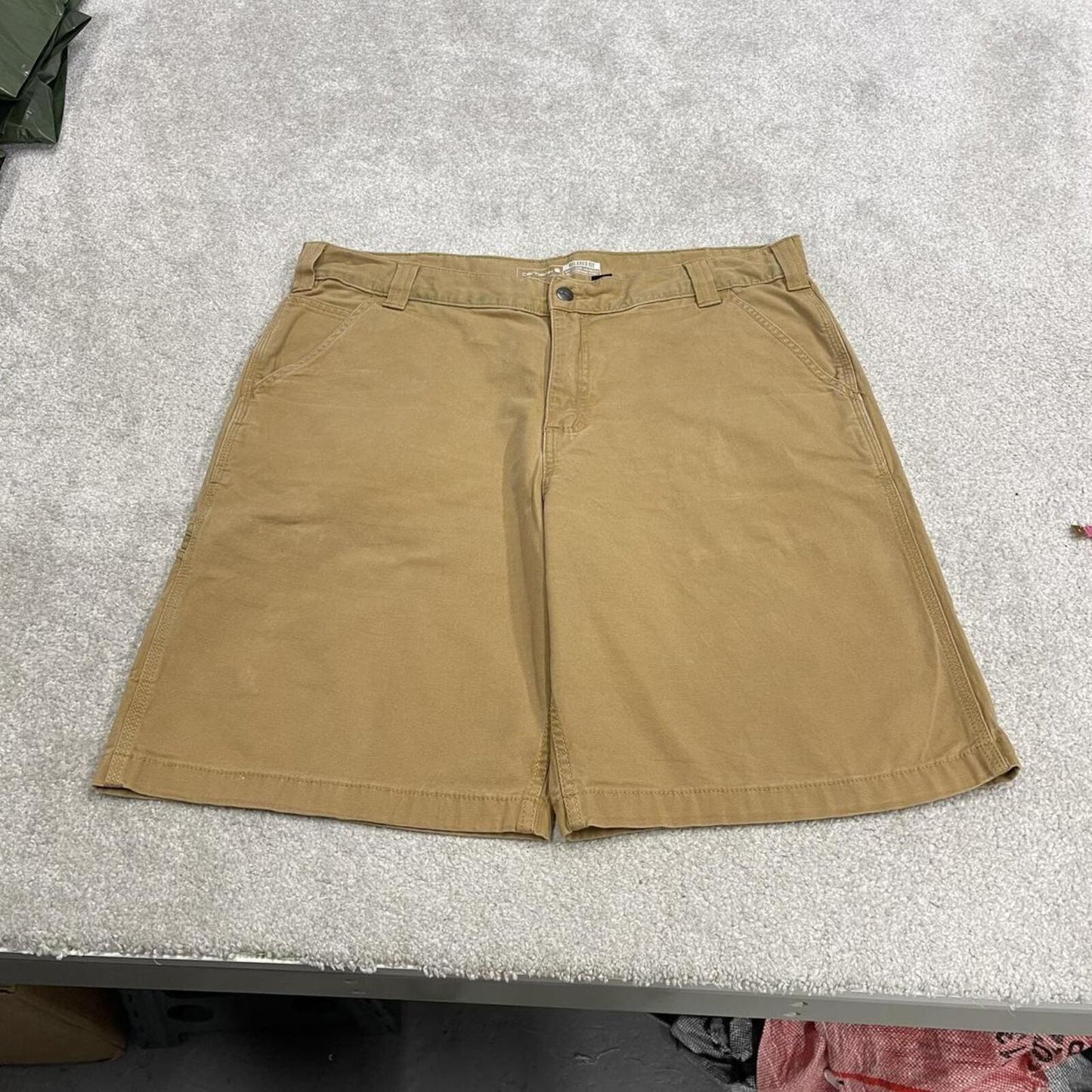 Carhartt carpenter shorts y2k skater tan Relaxed fit surf style cargo work shorts