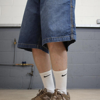 Vintage Y2k baggy Levi’s carpenter shorts skater style blue Wide leg denim summer festival jorts