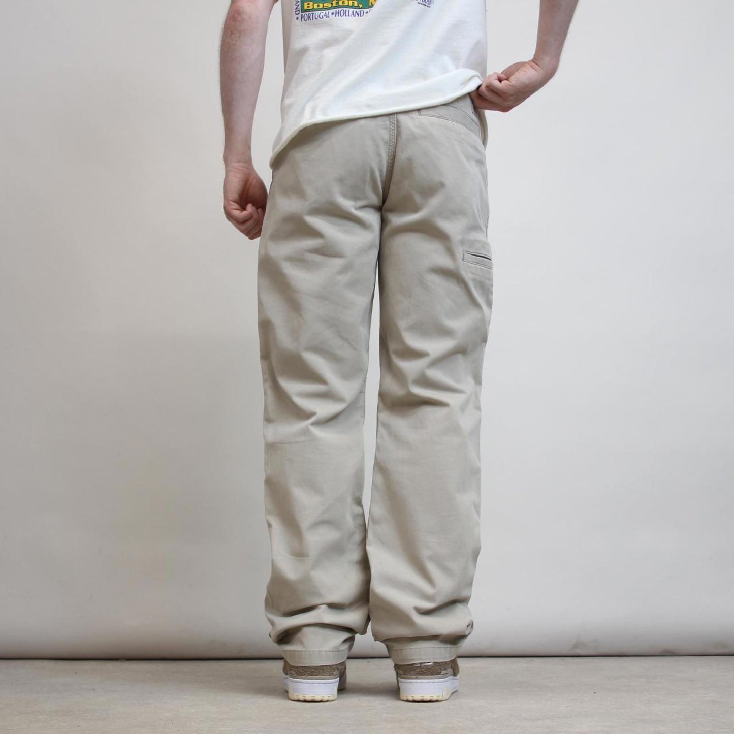 Mens Carhartt carpenter pants W32 L34 beige relaxed skater style cargos