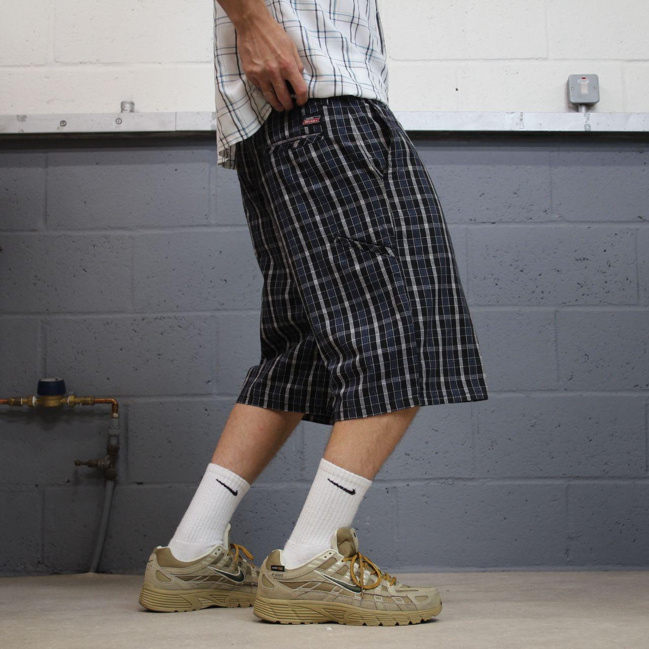 Dickies checkered chino shorts carpenter navy black Chino skater / surf shorts loose fit festival