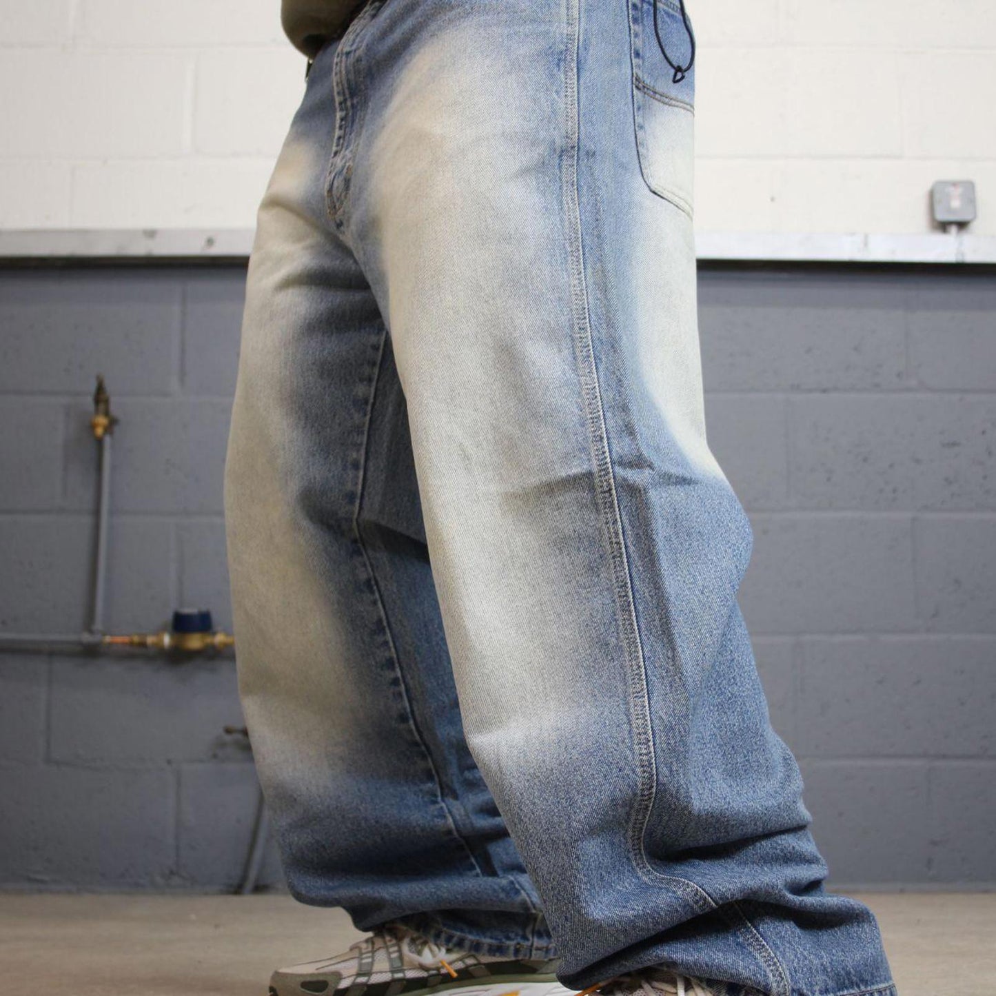 Vintage y2k baggy skate jeans wide leg blue Loose fit Jordan Craig skater style denim pants
