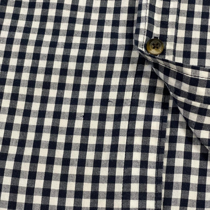 Columbia checkered short sleeve shirt white navy Festival style button down summer shirt