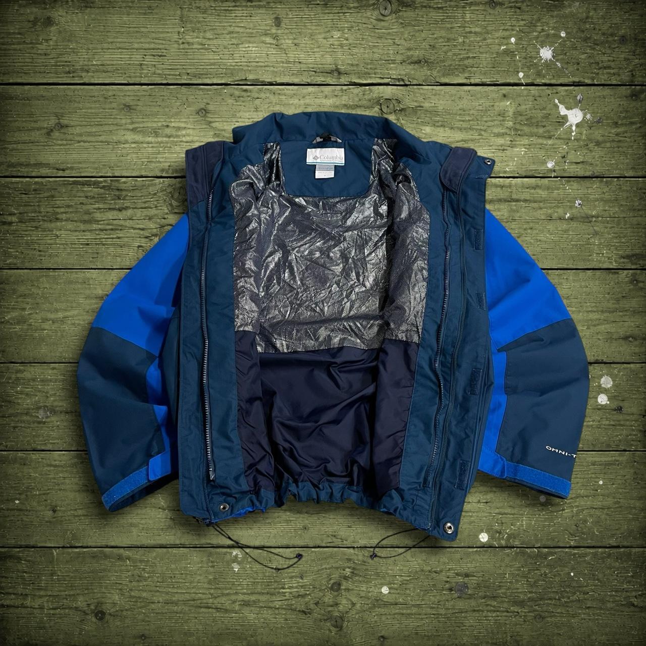 Columbia technical windbreaker jacket Small men's navy blue Omni-tech y2k autumn panelled adjustable