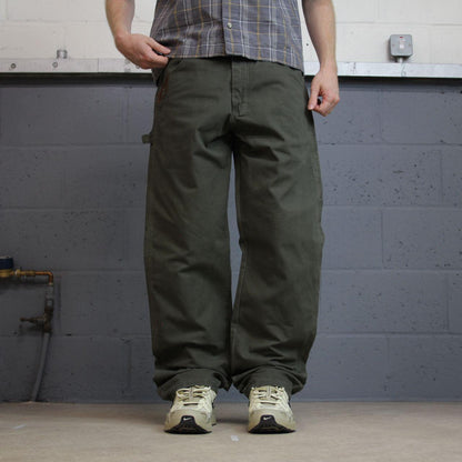 Wrangler carpenter jeans y2k green W32L32 Loose leg skater style workwear utility cargo trousers