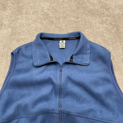 00s Columbia technical fleece gilet XL women's blue full zip up y2k style autumn