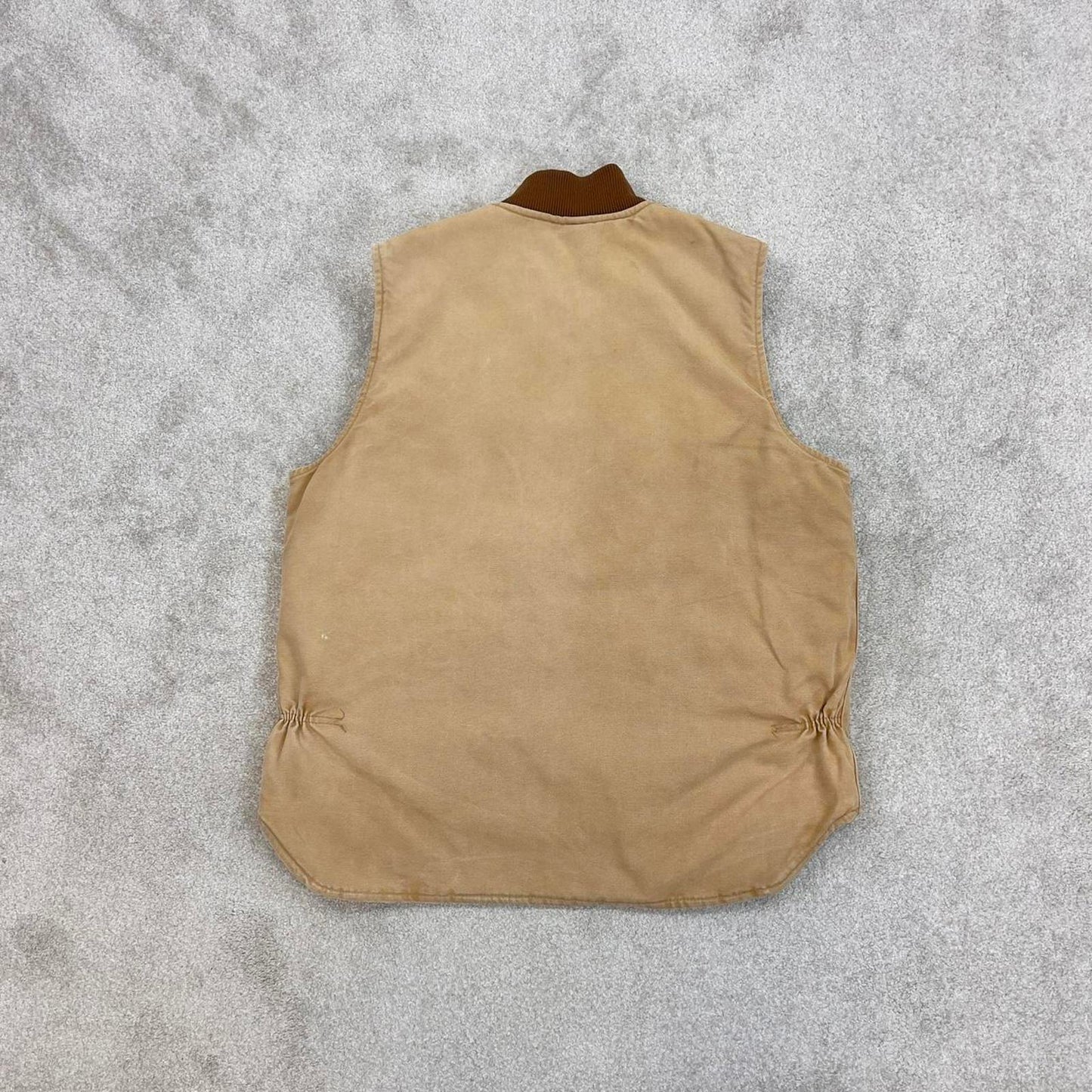 Vintage sand brown Carhartt gilet X-Large canvas technical vest 90s skater style workwear
