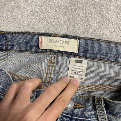 Y2K Levi’s 550 jeans W30L30 straight leg relaxed blue Relaxed fit 5 pocket pants red tab logo