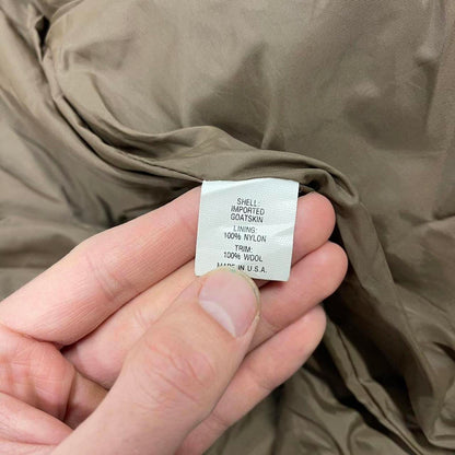 Vintage leather flight aviator bomber jacket brown L.L.Bean boxy genuine goatskin leather coat