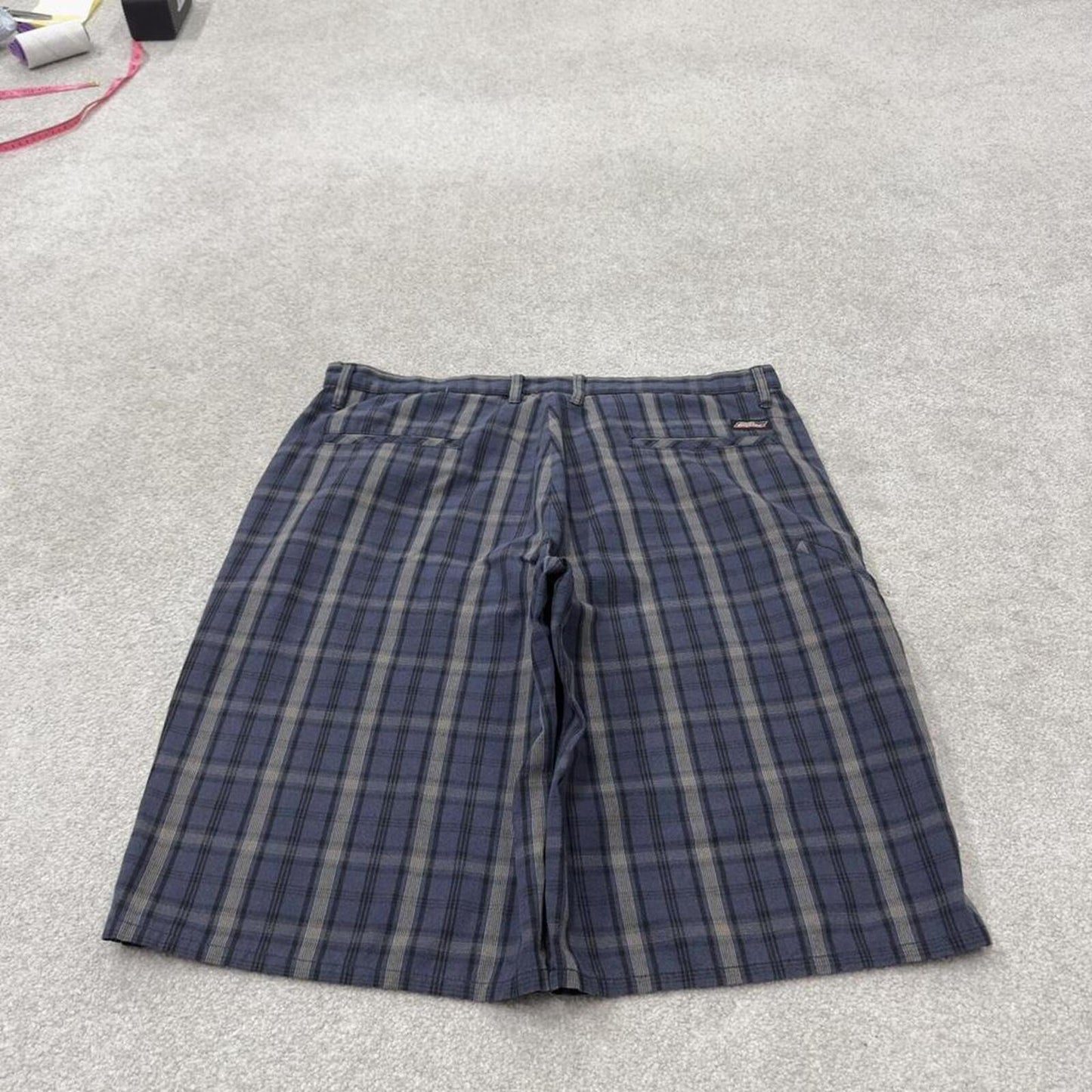 Baggy checkered Dickies carpenter shorts navy Twill chino skater style shorts loose long leg