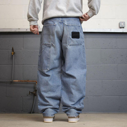 BOSS baggy carpenter jeans y2k loose W32L32 thick denim skater style pants casual wear autumn