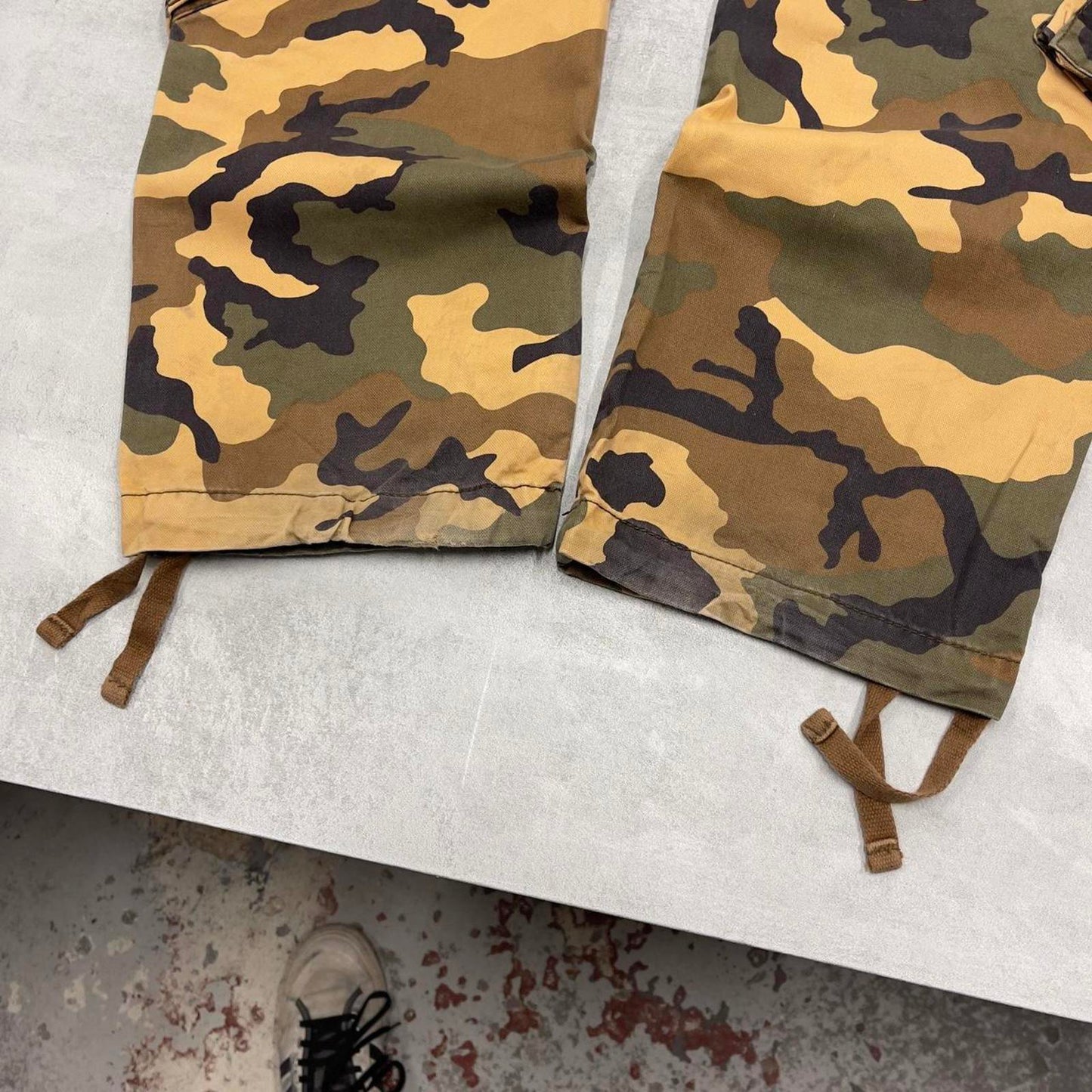 Camo Matchstick cargo pants W35L31 Khaki brown desert forest camouflage y2k style carpenter trousers