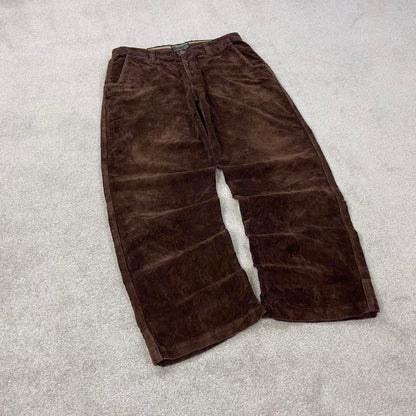 Brown Mountain Khakis wide wale jumbo corduroy trousers W36L32 chunky baggy cord pants skate style