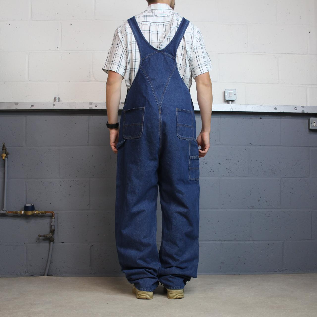 Vintage baggy denim Dungarees loose y2k blue Lincoln workwear bib & brace overalls utility