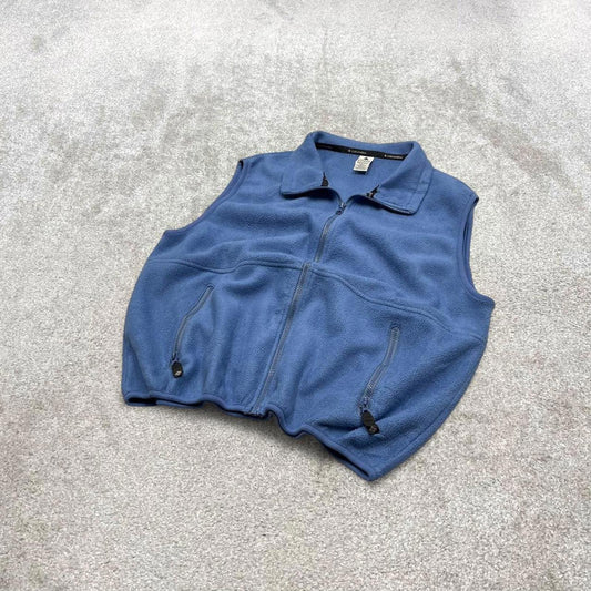 00s Columbia technical fleece gilet XL women's blue full zip up y2k style autumn