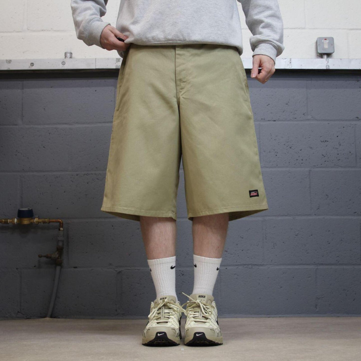 Dickies baggy carpenter shorts khaki Twill chino skater style shorts wide long leg