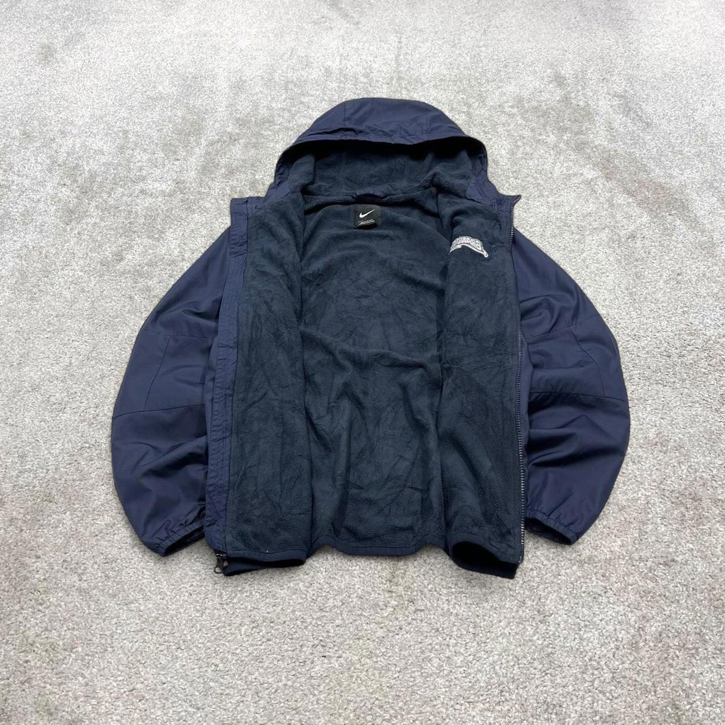 00s Nike technical windbreaker jacket Medium men's navy y2k hooded full zip up coat technical