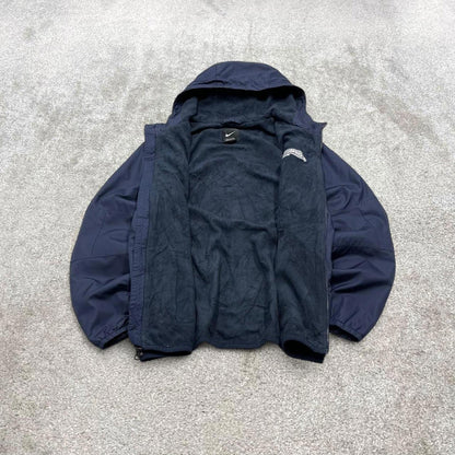 00s Nike technical windbreaker jacket Medium men's navy y2k hooded full zip up coat technical