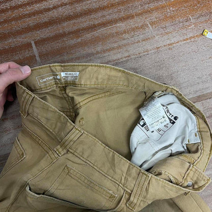 00s Carhartt carpenter trousers W34L30 tan relaxed fit skate style work pants workwear cargos