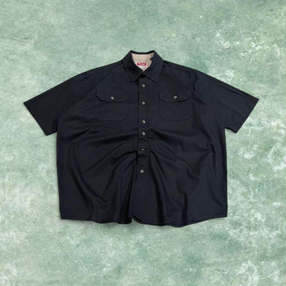 Wrangler boxy short sleeve shirt black Boxy surf style shirt summer festival