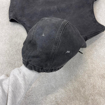 Black vintage Carhartt Hooded Gilet XL Tall thick canvas quilt lined body warmer