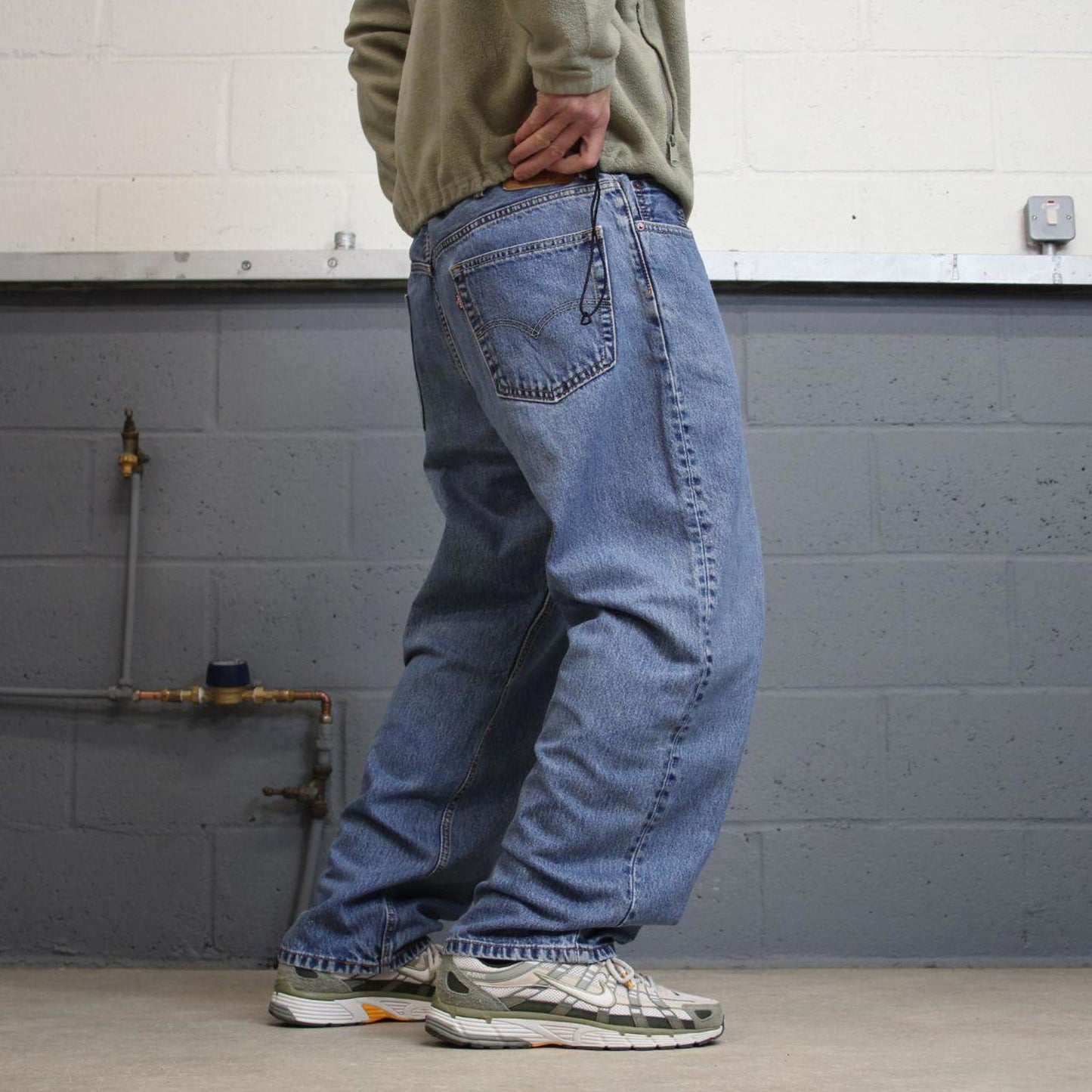 Y2k baggy Levis 550 jeans W40L30 blue denim loose 90s relaxed style skater jeans red tab logo