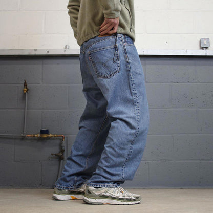 Y2k baggy Levis 550 jeans W40L30 blue denim loose 90s relaxed style skater jeans red tab logo