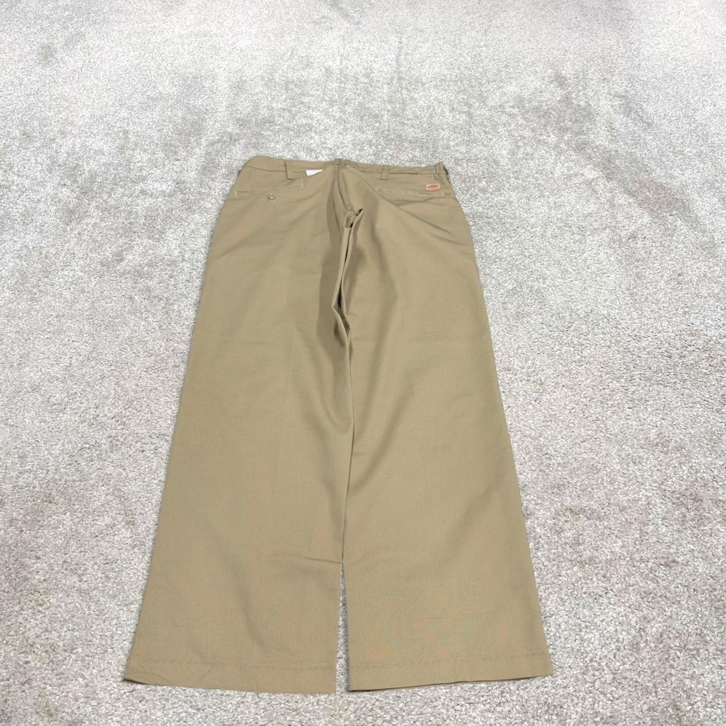 Vintage y2k baggy work pants beige Loose chino style skate trousers Red Kap workwear patch logo