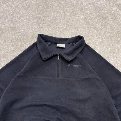 00s Columbia technical fleece XL (18/20) kids black 1/4 zip up y2k style autumn winter