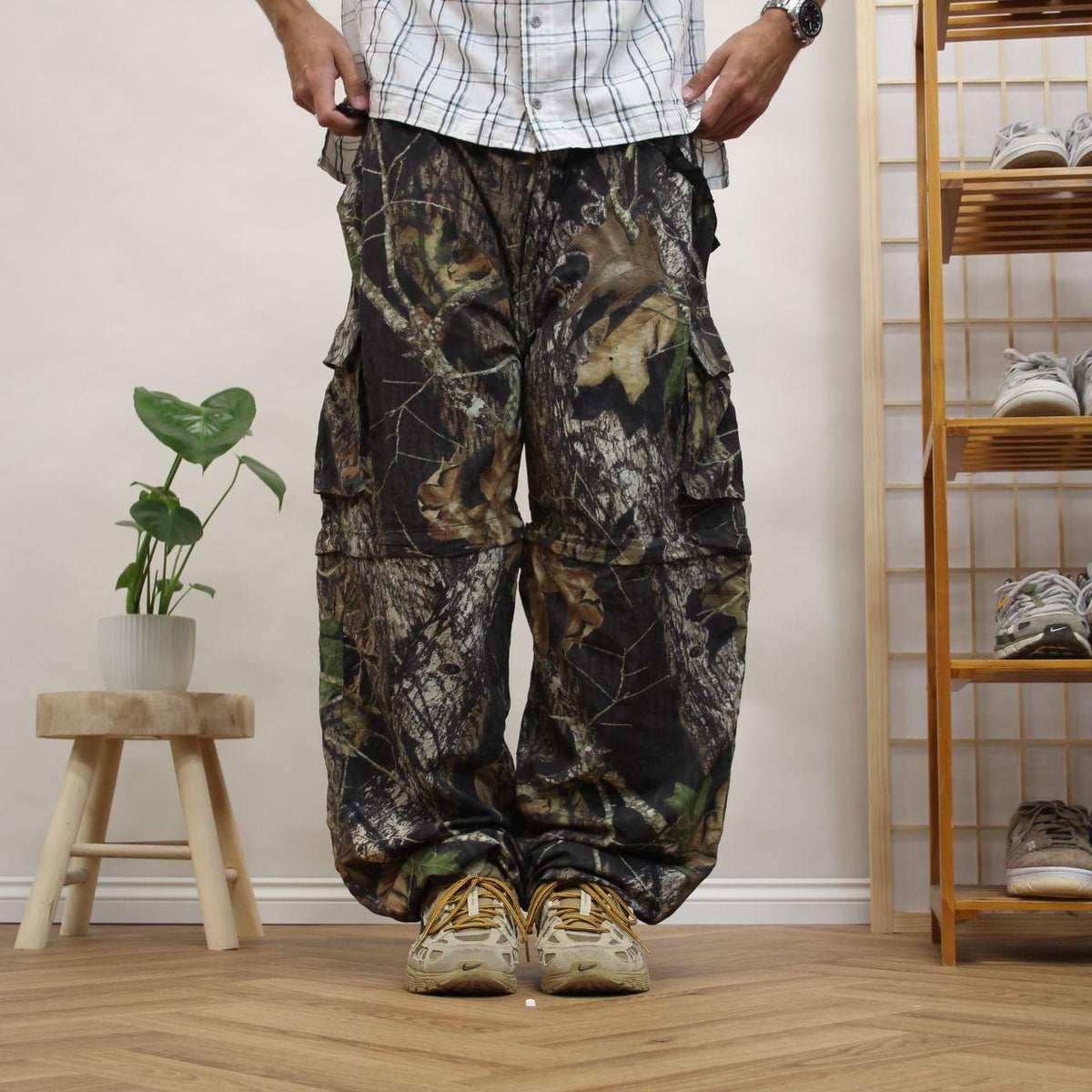 Y2K camo convertible technical trousers / shorts Red Head lightweight Mossy Oak camouflage