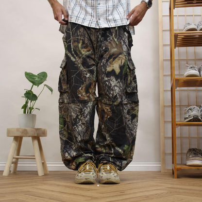 Y2K camo convertible technical trousers / shorts Red Head lightweight Mossy Oak camouflage