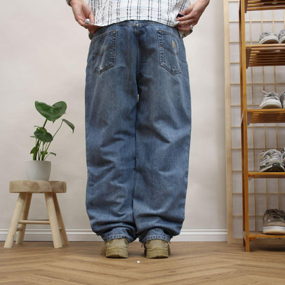Vintage Carhartt jeans relaxed fit Y2K loose straight blue denim work pants