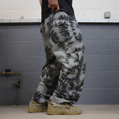 Baggy camo cargo pants grey PSE Mask loose floaty leg camouflage trousers