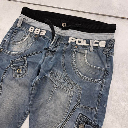 Blue denim Police jorts W32